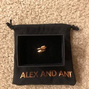 Alex and Ani Size 6 Rose Gold Arrow Wrap Ring